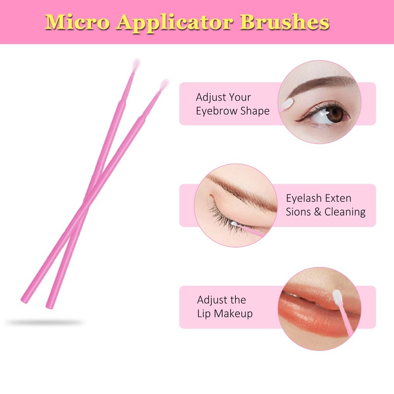 400Pcs Micro Applicators Brushes, Disposable Applicator Eyelash Brushes, Disposable Makeup