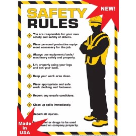 ALGRA Safety Rules Poster 18" x 24" Laminated