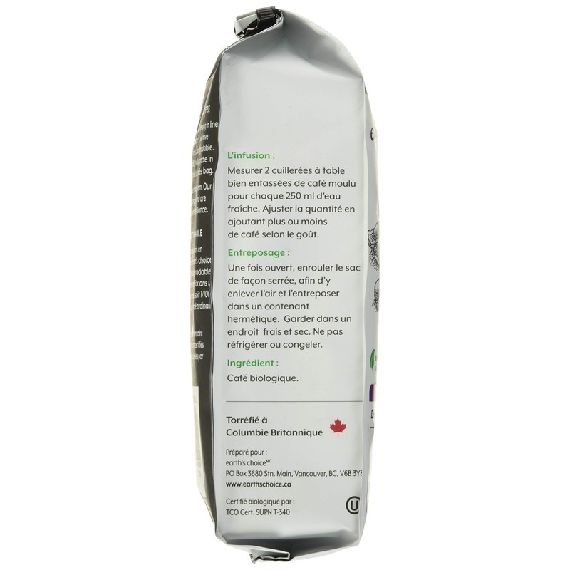 Earth's Choice, Organic Coffee, Dark Whole Bean, 340g