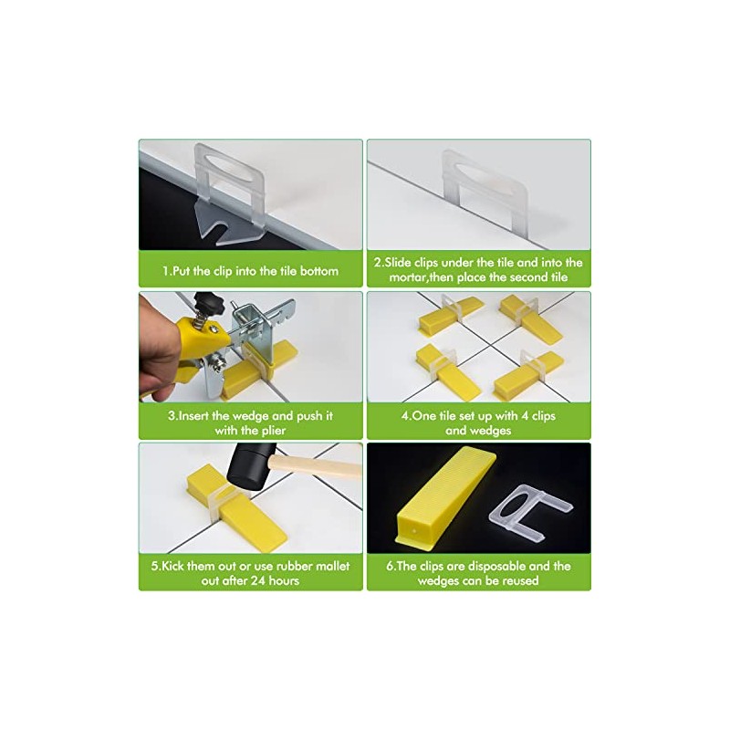 Tile Leveling System Wedges, 300pcs Reusable Tile Leveler Wedges for