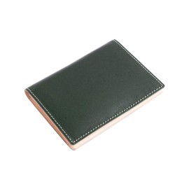 Dom Teporna Italy Business Card Holder, Genuine Leather, Men's, Women's, Thin, 4 Pockets, Italian Leather, Business Card Case, Card Case, Compact, Simple, green