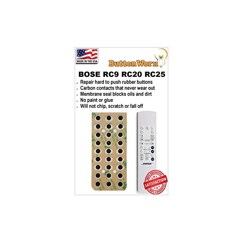 ButtonWorx Remote Control Button Repair Kit for Bose RC9 RC20
