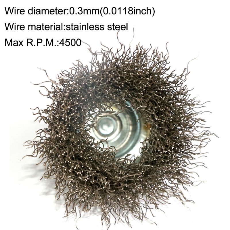 FPPO 7PCS Stainless Steel Wire Wheel Brush, Coarse Crimped Cup