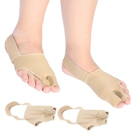 Laralily Hallux Valgus Bandage, Toe Separator Large Toe, with Heel Band, Hallux Toe Separator, Hallux Valgus Correction, Hallux Valgus Socks with Gel Protection, Suitable for Men and Women (Skin