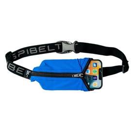 SPIbelt Large Pocket Running Belt for Women Men, Phone Holder for Running, Running Fanny Pack, Holder for Phone, No Bounce Running Waist Pack, Expandable, Adjustable., Blue with Black Zipper
