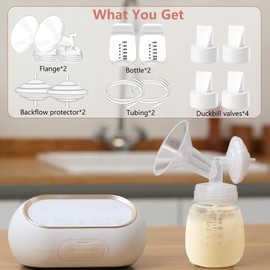 32mm Pump Parts Compatible with Spectra S1/S2/9 Plus,Spectra Replacement Pump Parts,Full Set Replace Include 32mm Flange, Duckbill Valve, Backflow Protector, Tubing and Bottle