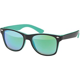 Jungen Kinder Sonnen Brille Designer Modern Cool Abgefahren 30408 Türkis/Schwarz/Blau