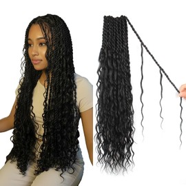 Senegalese Twist Crochet Hair with Curly Ends for Black Women 30Inch 1B