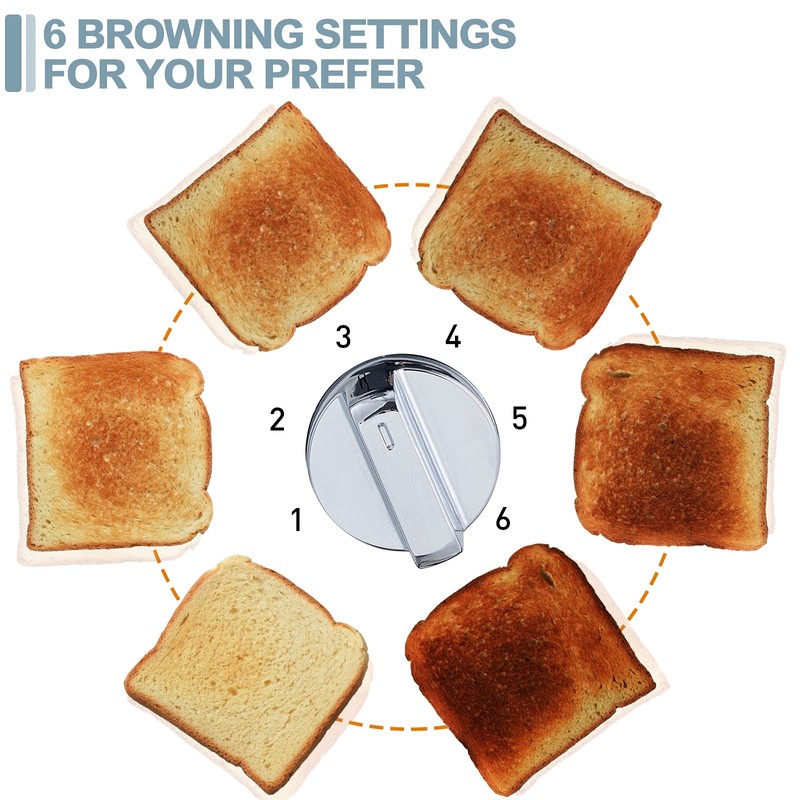 CUSIMAX 4 Slice Toaster, Stainless Steel, Ultra-Clear LED Display &