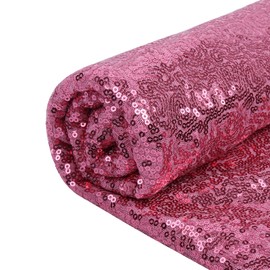 YIEMI Sequin Fabric，Sequin Fabric for Fashionable Clothing、Toy Decoration、Sequin Tablecloth and DIY Etc.(1 Yard, Pink)