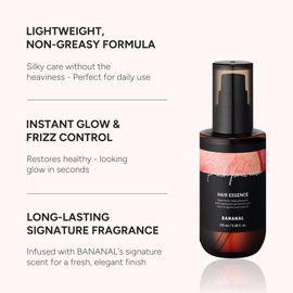 BANANAL Perfumed Hair Essence & Treatment Oil – Glow, Damage Repair & Nourishment – Korean Hair Care with Botanical Oils & Amino Acids, Sulfate & Paraben-Free, Peach Floral Musk, 100ml / 3.38 fl oz