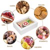 Moretoes 20pcs 14x10x4in Sheet Cake Boxes, White Quarter Bakery Boxes