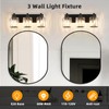 Haolaike 3 Lights Crystal Bathroom Vanity Light Modern Black Bathroom