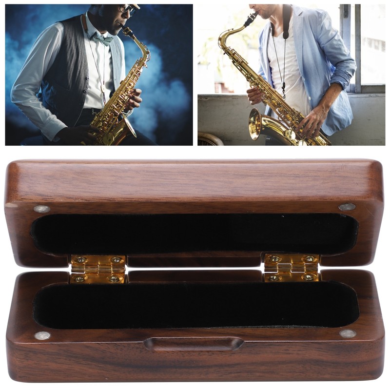 Solid Wood Mouthpiece Case Box Portable Storage for Sax Musical