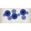 PartyDeco Set of Paper Rosette, Navy with Print, Decoration Rosettes,