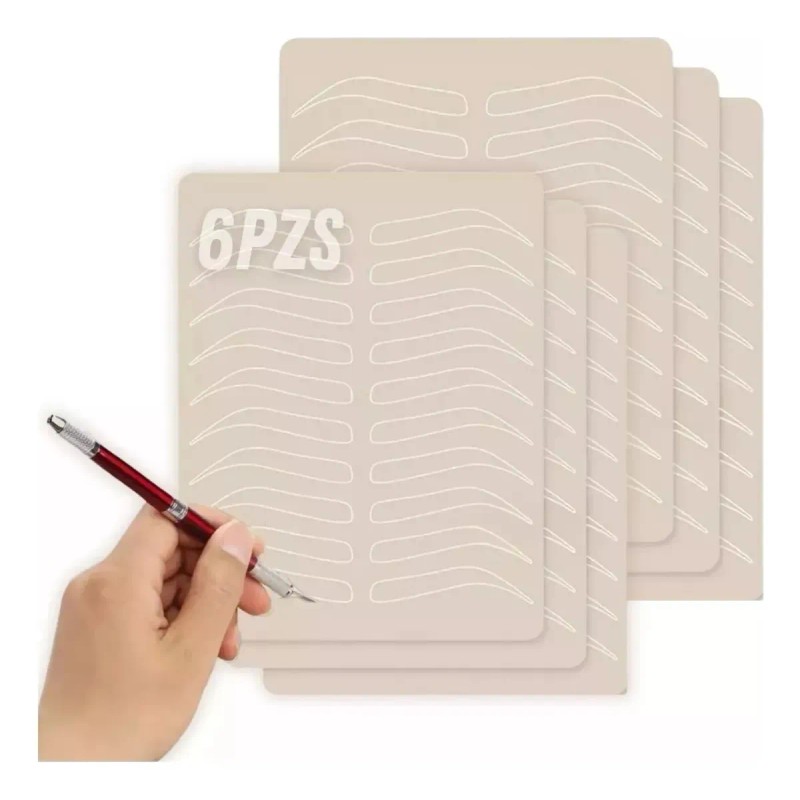 Piel Sintética Práctica Microblading Diseño Ceja Pack 6pzs