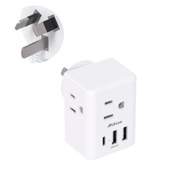 US to Australia New Zealand Plug Adapter, Type I Power Plug Adapter with 3 Outlets 3 USB Ports, Australia Travel Plug Adapter for USA to Australian AU China Argentina Fiji Travel Essentials