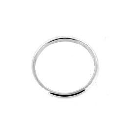 2mm x 1mm Sterling Silver D Shaped Wedding Band Ring (V)