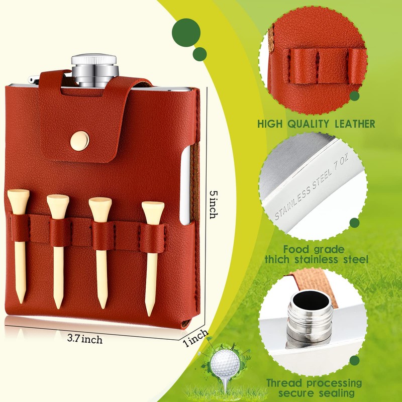 Golf Flask Gift Set 7 oz Stainless Steel Golf Flask