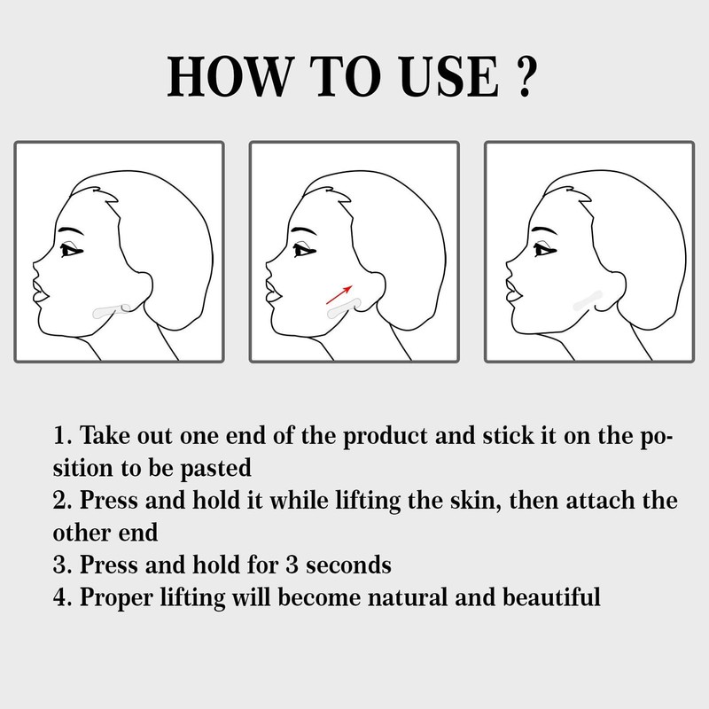 Face Lifting Tape, Lift Tight 100 Pieces Face Lift Tape,
