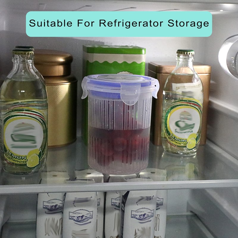 JUXYES Plastic Pickle Container Jar with Strainer Flip, Transparent Pickle