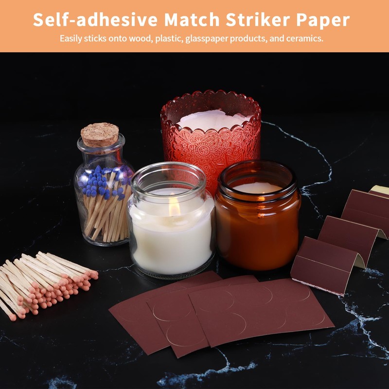 72Pcs Match Striker Paper with Adhesive 2 Sizes of Matches