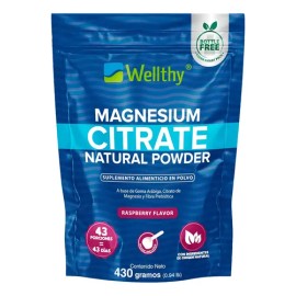 Wellthy Citrato Magnesio Polvo Raspberry 430g Sabor