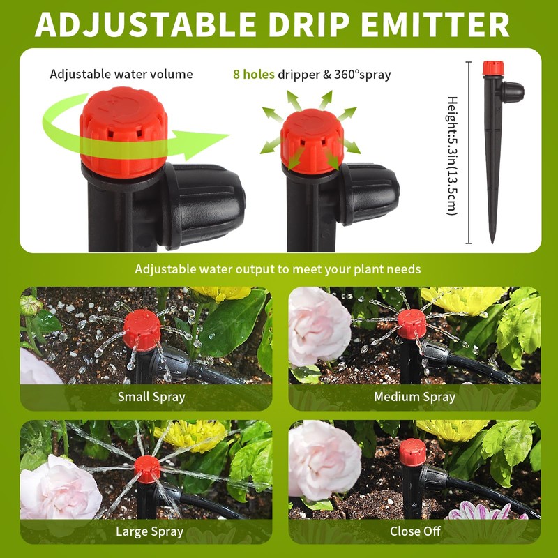 50pcs Drip Irrigation Emitters Drip Emitters for 1/4" Drip Irrigation