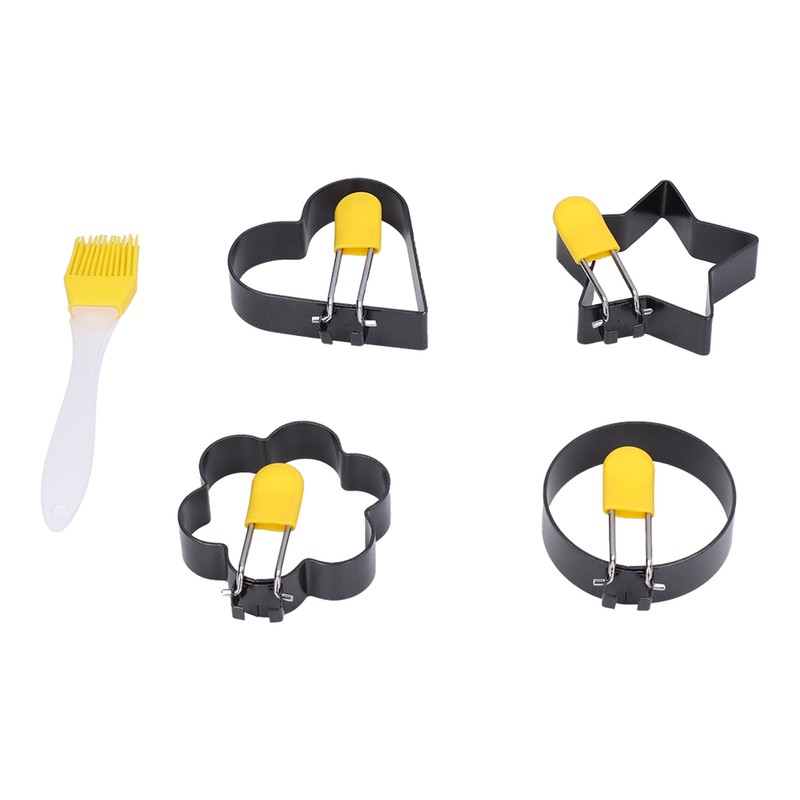 Fried Egg Rings Set with Folding Handle Silicone Brush Non