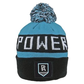Sekem Port Adelaide Power Traditional Bar Beanie, Black Teal