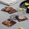 Avocrafts Walnut Coasters Set, Epoxy Coasters, Modern Coasters with Holder,