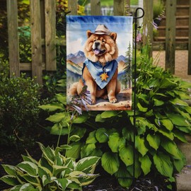 Caroline's Treasures DAC5877GF Chow Chow Cowboy Welcome Garden Flag Mailbox Flag Decorative Yard Flag Banner Outside Patio Artwork Yard Flower Beds, Garden Size, Multicolor