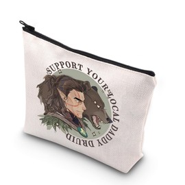 WCGXKO Video Game Lover Gift BG3 Merch Game Zipper Pouch Makeup Ba for BG3 Gamer (Daddy Druid CA)