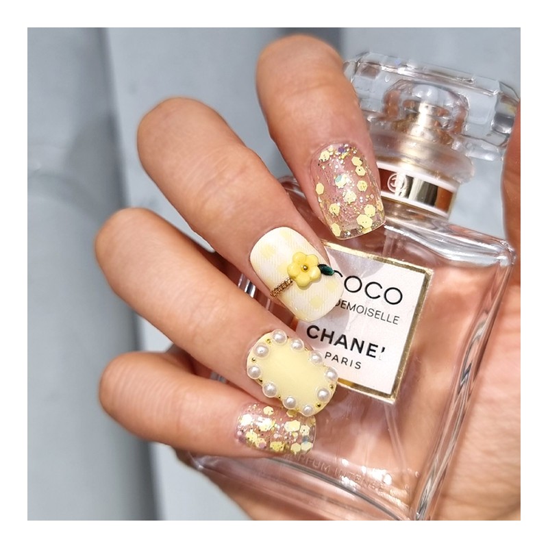 Nilla Flower Handmade Nail Tips - Long Square / 닐라