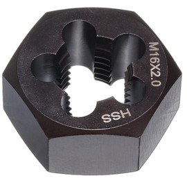 sourcing map Hex Threading Die M16 x 2 Metric Thread Right Hand High Speed Steel Rethreading Fixed Die Screw Cutting Tapping Repair Tool