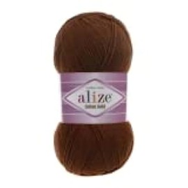 55 % algodón, 45 % acrílico, algodón Alize, hilo dorado, 1 madeja/bola, 100 gr 360 yardas (690 - cobre oscuro)