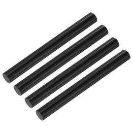 sourcing map ABS Plastic Rod Round Solid Bar 10 mm x 100 mm Black for DIY Model Material, Architectural Model Making, DIY Sand Table, Pack of 4