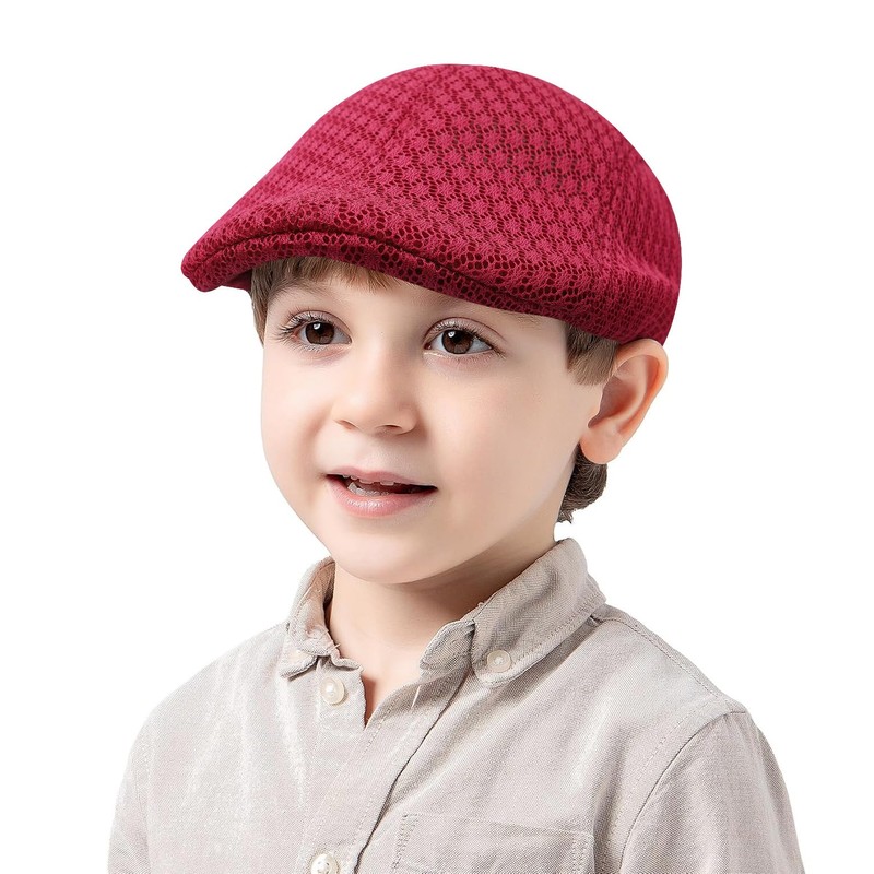 Taidor 2 Pack Teenagers' Mesh Cap Breathable Summer Newsboy Hat