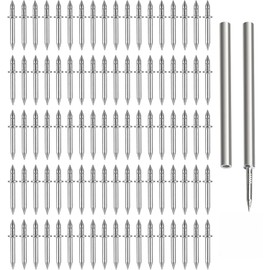 zcfochi 100pcs Double-Head Skirting Thread Seamless Nail, Non Marks Nail, Invisible Security Screw, Double Ended Baseboard Invisible Screw,Hidden Nail For Wood Veneer, With Specific Sleeve Tool (100)