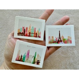 USAminiature Dollhouse Miniature 1:12 Painting modern abstract city with frame Paris Wall Art - 3 pictures only(no frame)