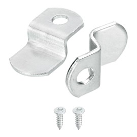 uxcell 10 Pcs 1/4" Offset Canvas Clips, Picture Framing Mirror Clips Z Shape Canvas Painting Mounting Clips with 1 Mounting Hole with Screws, Silver