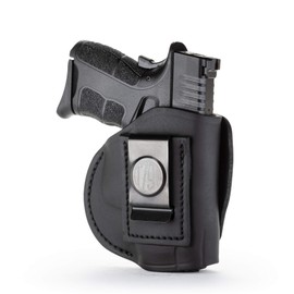 1791 GUNLEATHER 4-Way XDS Holster - OWB & IWB Right Handed Leather Gun Holster - Fits Glock 26, 27, 28, 29 Sig P228 P239, Springfield XDS, XDE, XD, Taurus G2, G2c, Walther PPS, CCP - Stealth Black