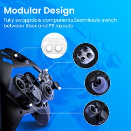 ZD O+ Excellence Wireless PC Controller – Modular Design, Remappable Buttons, 3D Hall Joysticks, Audio Jack & RGB, Customizable Gaming Controller for PC/Switch/Switch2/Android/iOS (WuKong Edition)