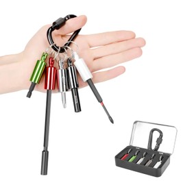 V2ine 5Pcs Strong Rare-Earth Magentic Bit Holder Keychain for 1/4 Hex Shank Bits（Bits not included）
