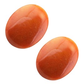 mookaitedecor Pack of 2 Natural Red Aventurine Crystal Palm Worry Stones for Anxiety Stress Relief, Oval Small Energy Pocket Stones Healing Crystal Gifts for Reiki Chakra Meditation Desk Decor