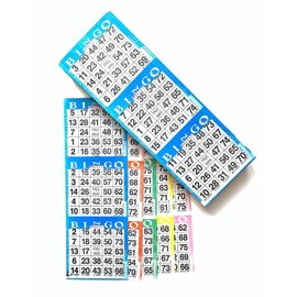 Unbranded Bingo Paper Cards-50 Books- 3 on 20 up Standard Rotation Colors- 1000 Sheets