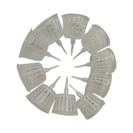 IRIGROVA 20pcs Clear Fertilizer Baskets, Bonsai Fertilizer Container Boxes with Lid for Potted Plants, Orchids, Staghorn Fern