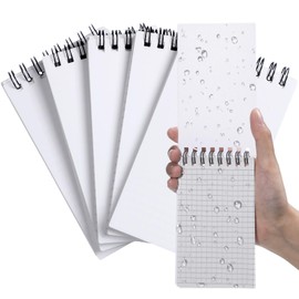 Qilery 12 Pcs Waterproof Notebook Graph Paper 3" x 5" All Weather Pocket Notepads Police Notepad Spiral Notebook Steno Pads Memo Grid Lines Pads Journal for Office (White)
