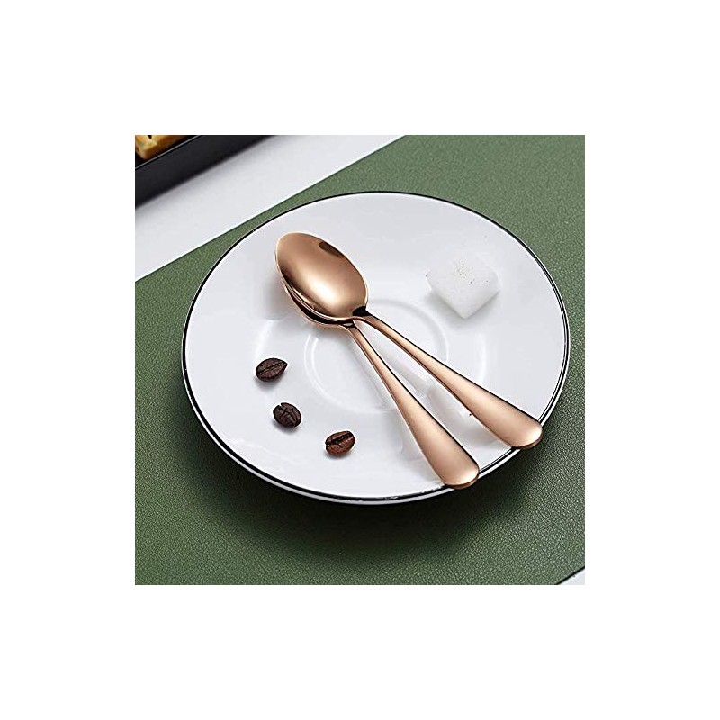 Kyraton Rose Gold Coffee & Tea Spoons, 6pc Stainless Steel