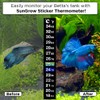 SunGrow Betta Stick-on Sticker Thermometers, 5.2 x 0.7 Inches, Green